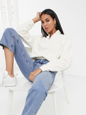 Levi's Quarter Zip Sweatshirt In Cream