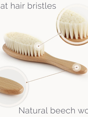 Natemia Wooden Baby Hair Brushes And Comb Set