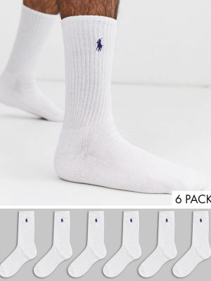 Polo Ralph Lauren 6 Pack Socks In White