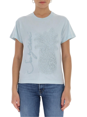 See By Chloé Embroidered Pineapple T-shirt