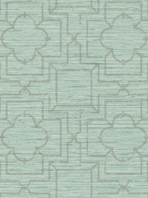 Quatrefoil Trellis Peel & Stick Wallpaper In Blue By York Wallcoverings