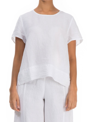 Minimalist White Linen Blouse