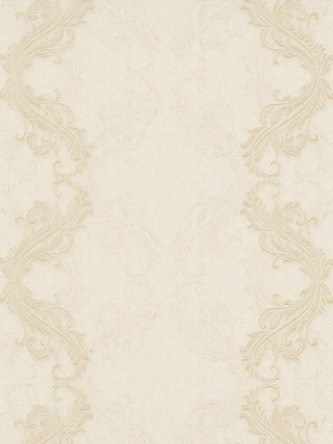 Etta Ornamental Scroll Stripe Wallpaper In Cream Design By Bd Wall