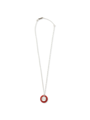 Ambush Carved Stones Charm Necklace - Red/silver