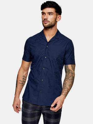 Premium Navy Slim Shirt