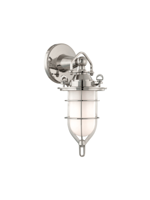 Hudson Valley Lighting New Canaan Vanity Lamp - Polished Nickel & Opal Glossy