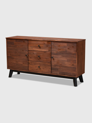 Calla 2 Door Wood Sideboard Buffet Brown/black - Baxton Studio