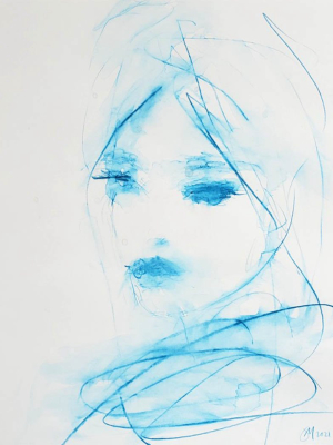 Jorunn Mulen Original Painting - Blue Lady 1