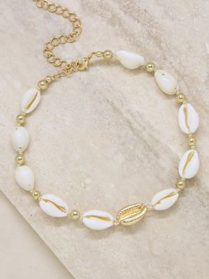 Out To Sea Cowrie Shell & 18kt Gold Plated Necklace