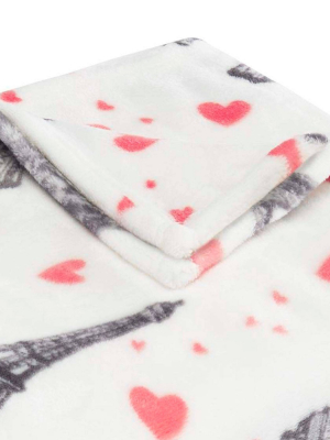 Paris Love Throw Blanket Pink - Betseyville