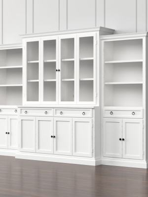 Cameo 4-piece Modular White Glass Door Wall Unit With Storage Bookcases