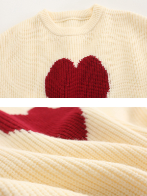 'eliza' Heart Crewneck Sweater (3 Colors)