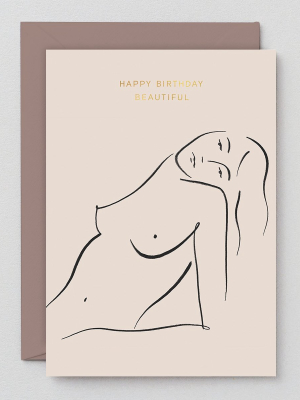 Nude Birthday Girl Card