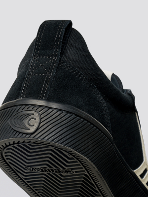 Catiba Pro Skate All Black Suede And Canvas Ivory Logo Sneaker Men Left