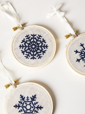 Nordic Embroidered Ornament - Navy