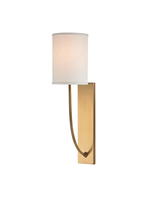 Hudson Valley Lighting Colton Sconce - Aged Brass & Off White