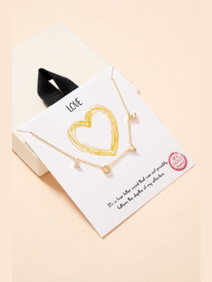 L-o-v-e Letter Charm Gold Plated Necklace