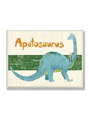 Apatosaurus Dinosaur Wall Plaque Art (10"x15"x0.5") - Stupell Industries