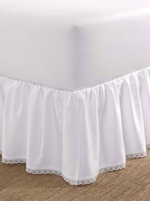 Laura Ashley Crochet Ruffle Tailored Bedskirt White