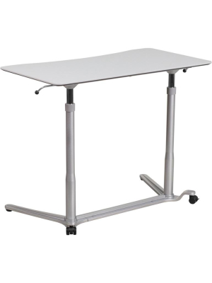 Zoe Standing Adjustable Light Gray Laptop Desk