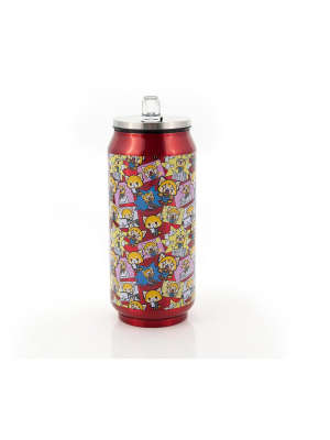 Seven20 Aggretsuko Pink Power Stainless Steel Travel Can With Lid & Straw