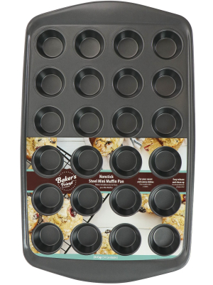 Gibson 24-cup Baker's Friend Nonstick Steel Mini Muffin Pan