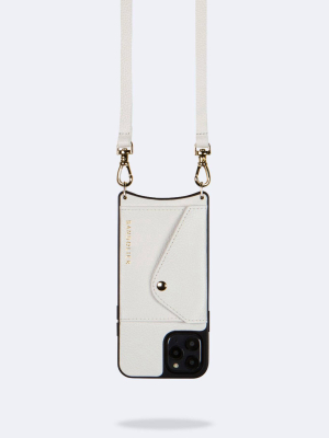 Donna Side Slot Crossbody Bandolier - Ivory/gold