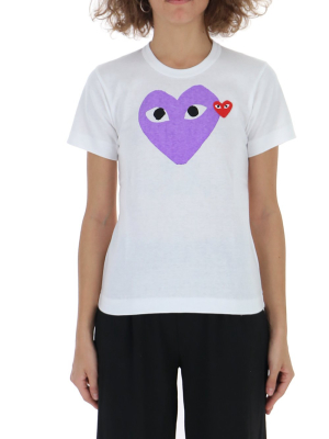 Comme Des Garçons Play Heart Print Crewneck T-shirt