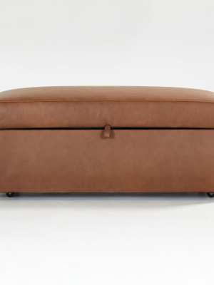 Gather Leather Storage Ottoman