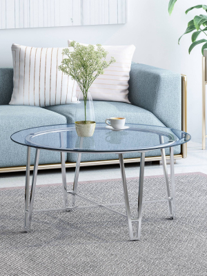 Arva Modern Iron Coffee Table Silver - Christopher Knight Home