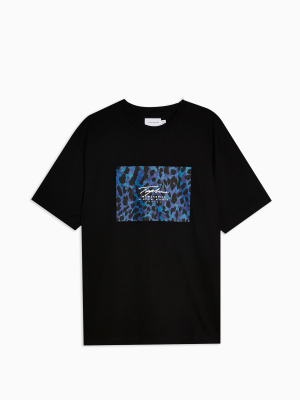 Topman Signature Black Leopard Print T-shirt