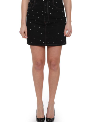 Miu Miu Embellished Denim Skirt