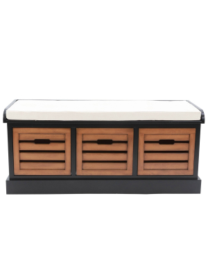 Melody Three Drawer Bench With Cushion - Décor Therapy