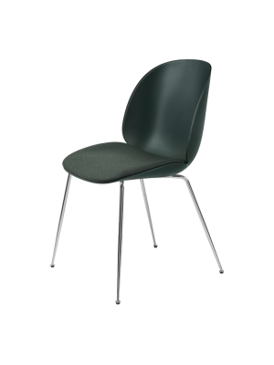 Beetle Dining Chair - Seat Upholstered - Chrome Conic Base