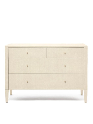 Conrad 48" Dresser Off White Faux Raffia