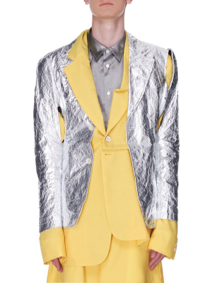 Chrome/yellow Double Layer Blazer (pg-j009-051-yellow-silver)