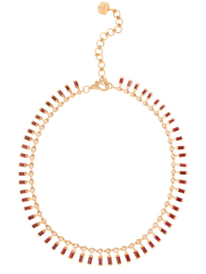 Dot Dash Ruby Necklace - Rose Gold