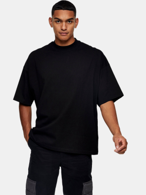 Black Oversized Turtle Neck T-shirt