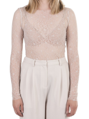 Desirella Lace Top - Oyster