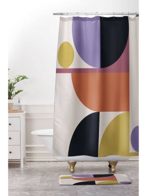 Color Poems Mid Century Modern Abstract Shower Curtain - Deny Designs