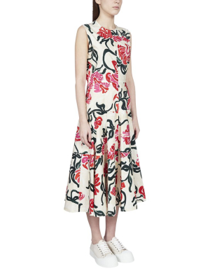 Marni Floral Print Midi Dress