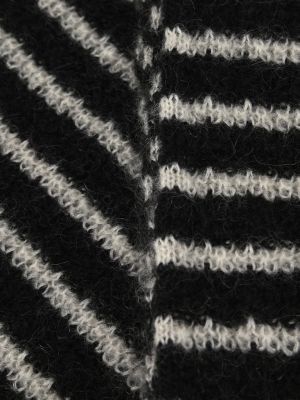 Saint Laurent Striped Knitted Scarf