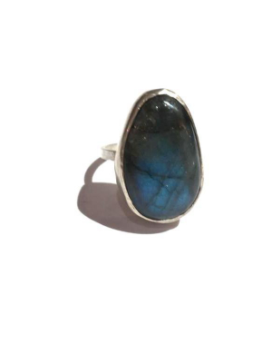 Silver Labradorite Ring