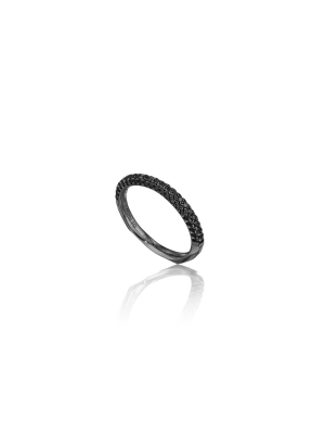 Jackson Switch 3-row Black Diamond Ring