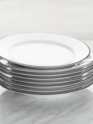 Aspen Black Band Dinner Plates, Set Of 8