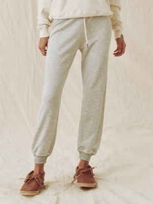 The Cropped Sweatpant. Solid -- Light Heather Grey