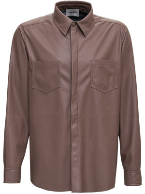 Nanushka Declan Faux-leather Chest Pocket Shirt