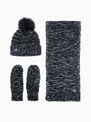 Textured Boucle Lurex Knit 3-piece Set