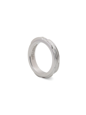 Rhodium Plated Textured Ring