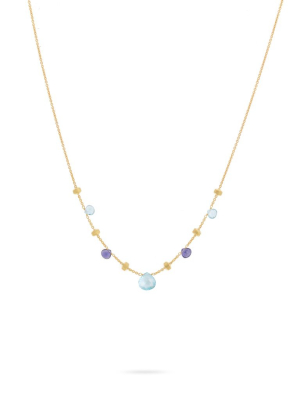 Marco Bicego® Paradise Collection 18k Yellow Gold Iolite And Blue Topaz Short Necklace